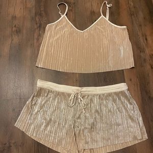 Victoria’s Secret Metallic Gold Set